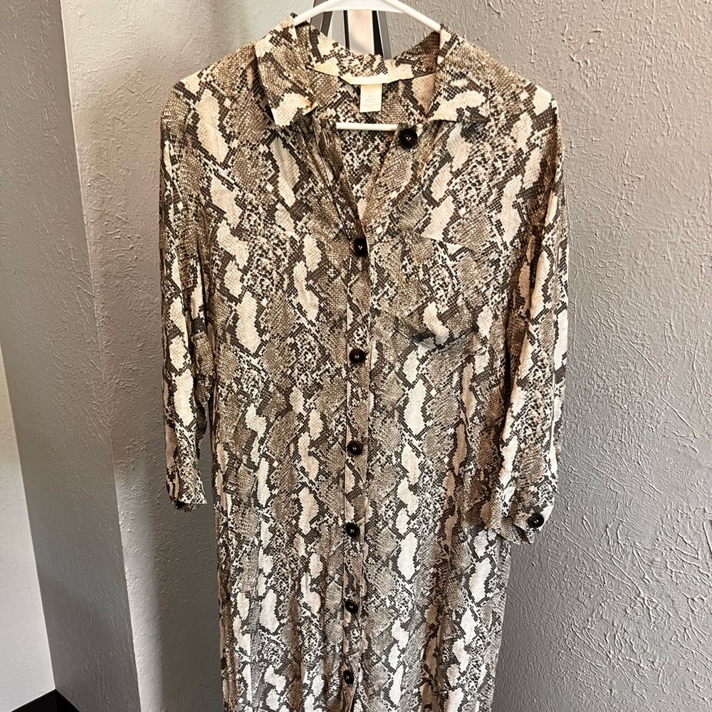 H&M Long Sleeve Snake Print Dress